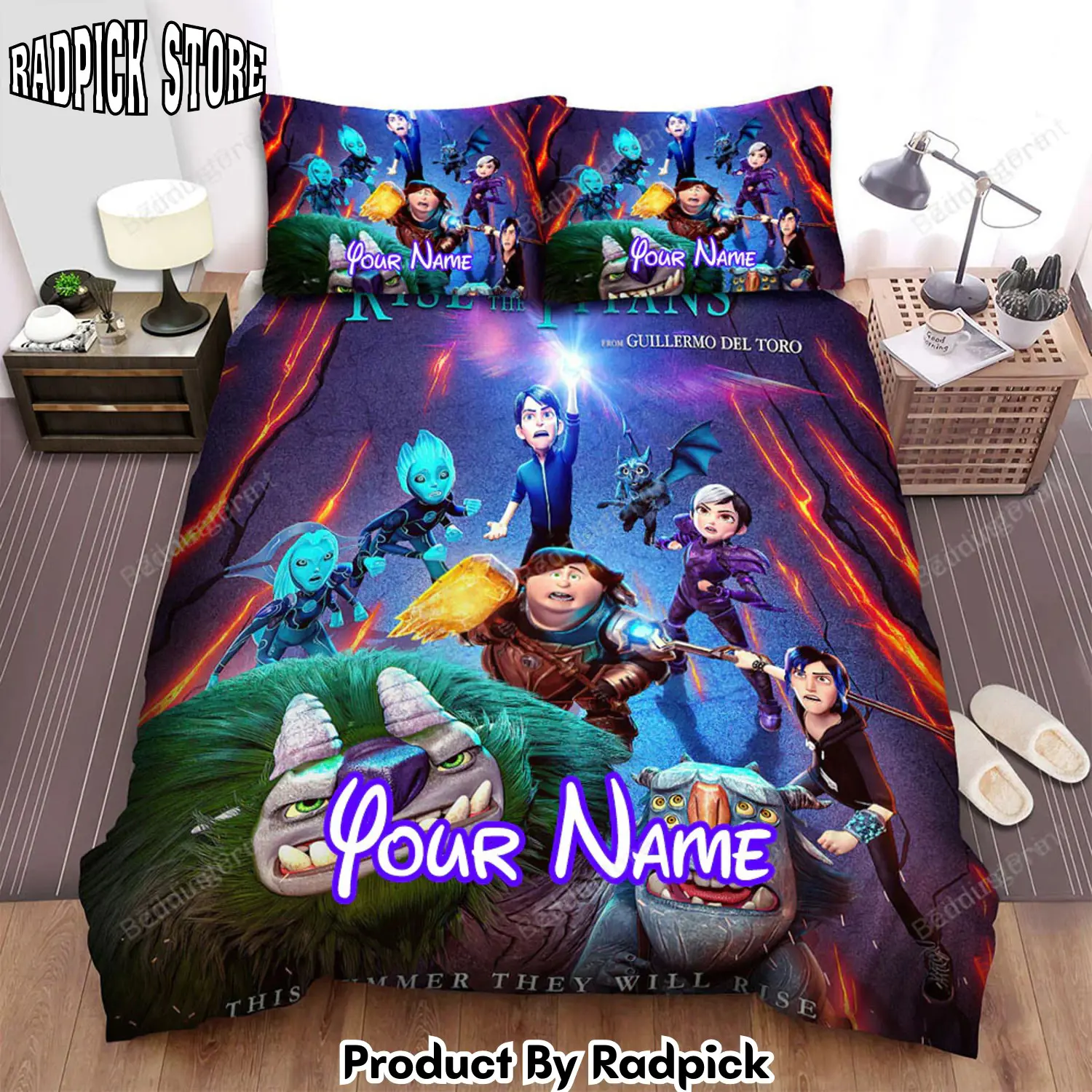 Radpick trollhunters rise of the titans movie poster 2 bed sheets duvet cover personalized name bedding sets rp327632